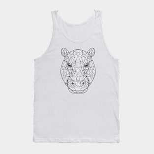 Geometric Hippopotamus: Abstract Line Art Tank Top